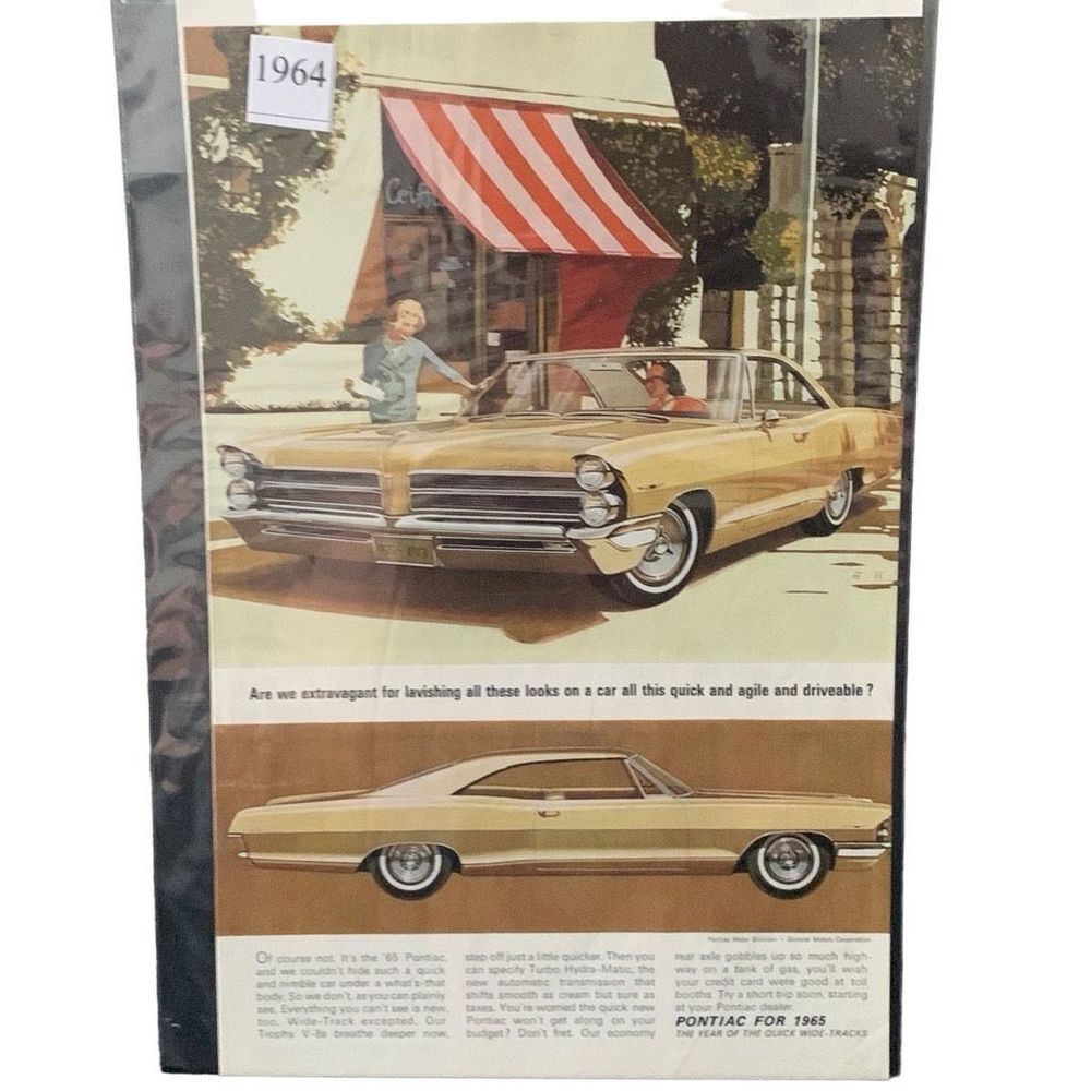 Vintage 1964 Pontiac Year Of The Quick Wide Tracks Ad Advertisment